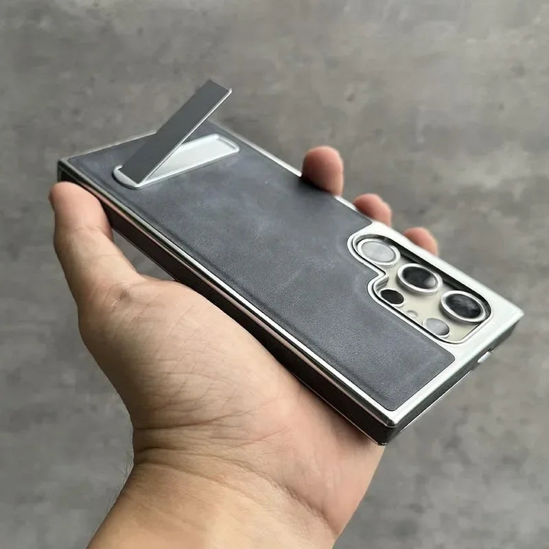 Business Plating Leather Case for Samsung
