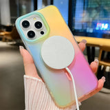 Clashing Colours Chameleon Magnetic Shockproof Lanyard Soft Case for iPhone