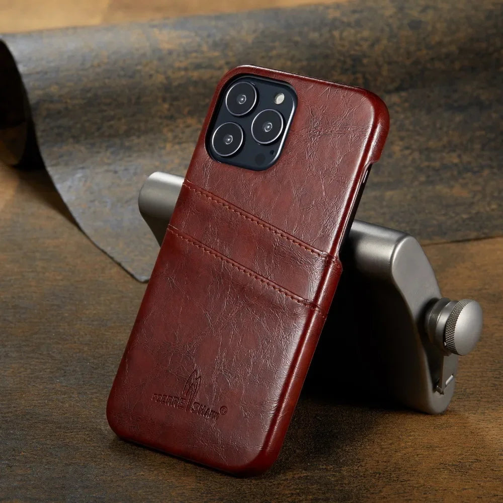 Leather Back Wallet Phone Case For iPhone