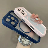 Luxury Matte Magnetic Shockproof Transparent Phone Case For iPhone