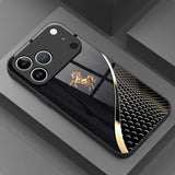 Golden Horse Pattern Business Black Case for iPhone