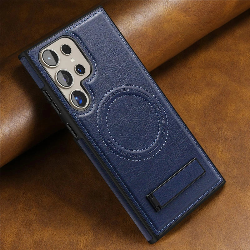 Luxury Leather Magnetic Fold Stand Holder Case For Samsung