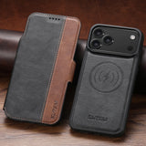 Retro PU Magnetic Flip Card Holder Case for iPhone