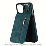 Luxury Leather With Ring Holder Phone Case For iPhone