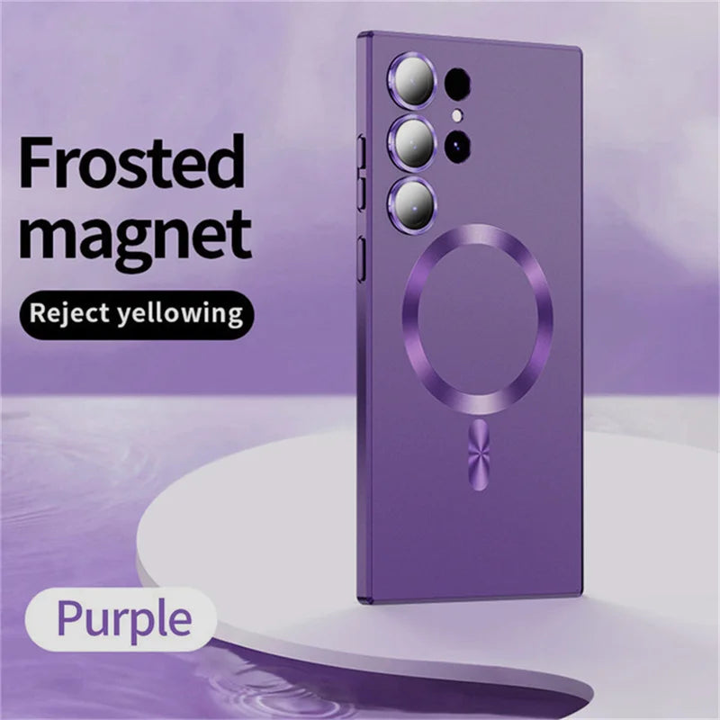 Luxury Magnetic Wireless Charge Case For Samsung