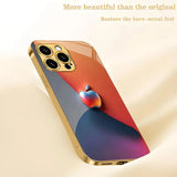Art Gradient Color Apple Pattern Electroplated Case for iPhone