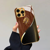 Luxury Gold Dragon Head Metallic Paint Glass Case for iPhone