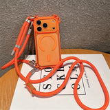 Crossbody Lanyard Magnetic Shockproof Clear Case For iPhone
