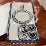 New Fashion Glitter Diamond Magnetic Transparent Case For iPhone