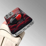 Creative Red & Black Apple Tempered Glass Phone Case for iPhone