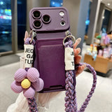Cute 3D Flower Crossbody Wallet Silicone Case for iPhone