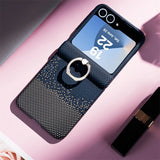 Carbon Fiber Texture Magnetic Charging Hard PC Case for Samsung Z Flip