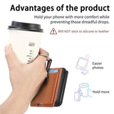 Ring Holder & Card Slots Leather Case for Samsung Z Flip