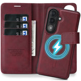 2 In 1 Wireless Charging Card Slot Flip Leather Case for Samsung
