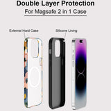 Cartoon Flower Magnetic Double-layer Phone Case For iPhone