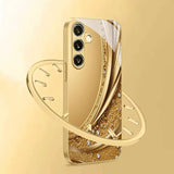 Ornate Line Patterns Electroplated Tempered Glass Case For Samsung