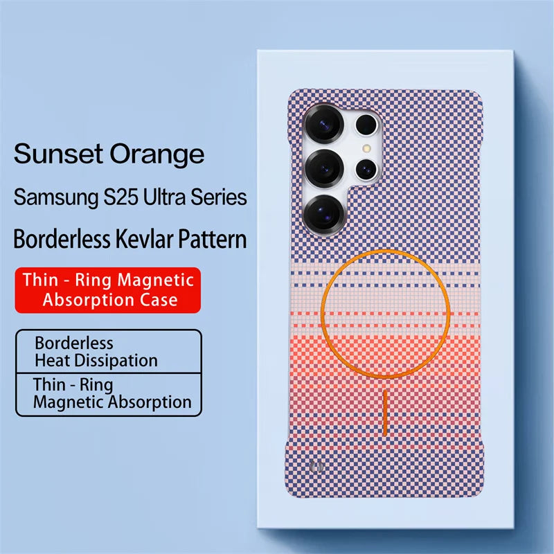 Ultra Thin Frameless Carbon Fiber Magnetic Case for Samsung