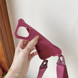 Crossbody Lanyard Matte Silicone Necklace Strap Case for iPhone