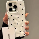 Simple Solid Color Polka Dot Shockproof Anti-fall Phone Case for iPhone