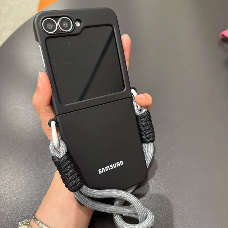 Lanyard Gradient Color Case For Samsung Galaxy Z Flip 6 5 4 3