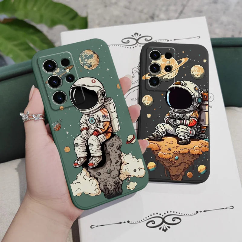 Saturn Cute Astronaut Phone Case For Samsung Galaxy