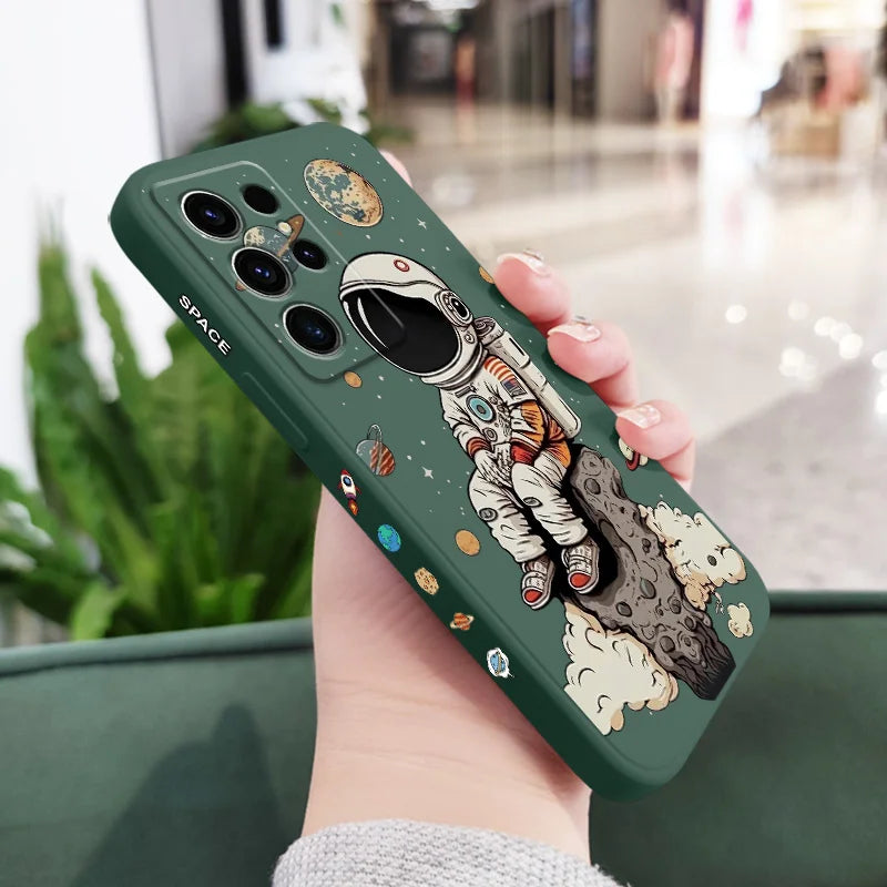 Saturn Cute Astronaut Phone Case For Samsung Galaxy