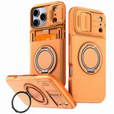 Armor Reinforced Shock‑Absorbent Case With Card Slot & Stand for iPhone