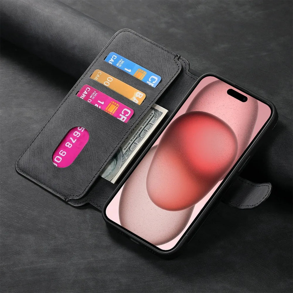 2 in 1 Detachable Card Solt Wallet For Magnetic Phone Case For iPhone
