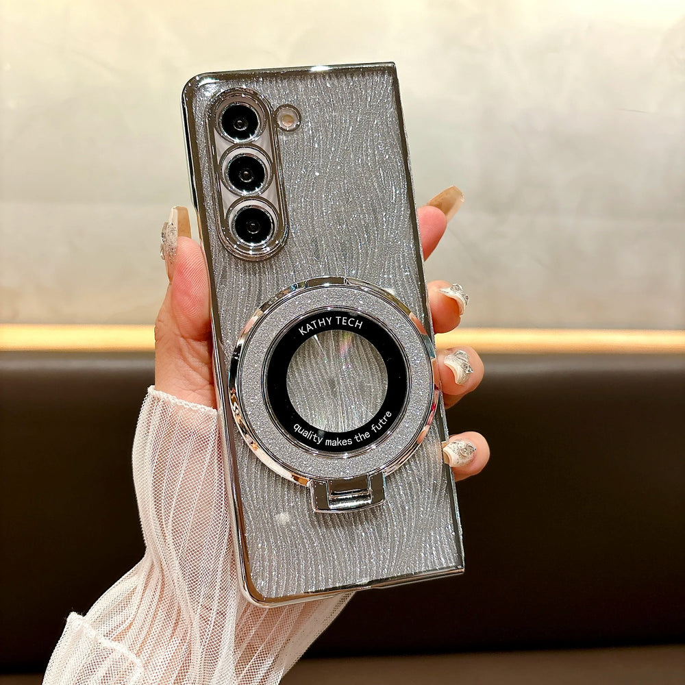 Ring Electroplate Sparkling Magnetic Phone Case for Samsung