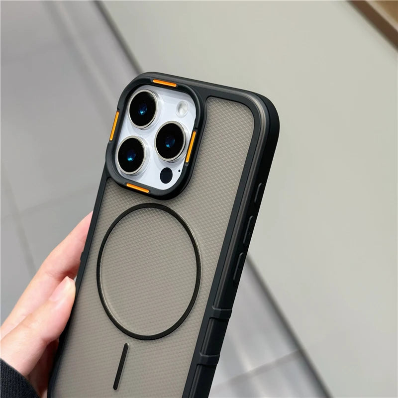 Luxury Matte Breathable Mesh Magnetic Phone Case For iPhone