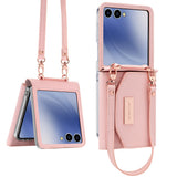 Leather Wallet Case With Wrist Strap for Samsung Z Flip