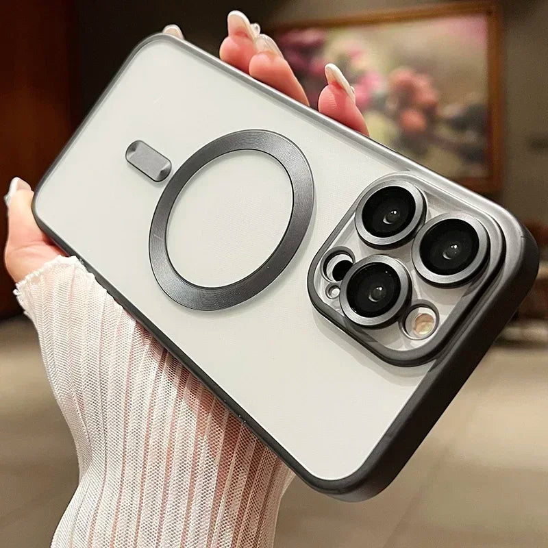 Fashion Plating Frosted Matte Magnetic Case For iPhone