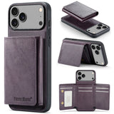 Wallet Cards Slot Magnetic Leather Case for iPhone