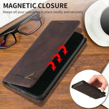 RFID Blocking Leather Flip Wallet Case For iPhone
