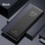 Leather Flip Window Shockproof Case for Samsung