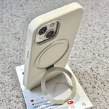 Luxury Liquid Silicone Stand Ring Holder Magnetic Case For iPhone