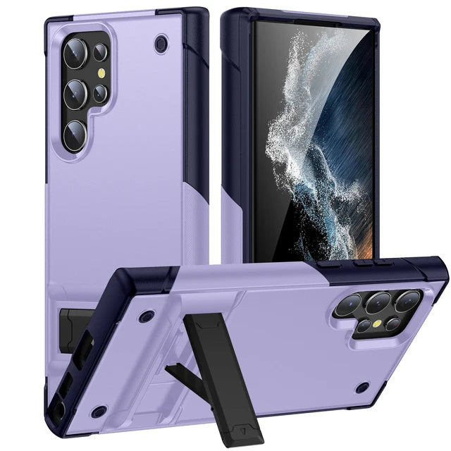 Heavy Duty Armor Shockproof Stand Phone Case For Samsung