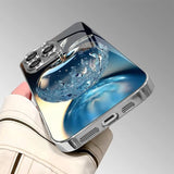Crystal Apple Pattern Plated Glass Case for iPhone