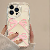 Black Bowknot Heart Shockproof Silicone Phone Case for iPhone