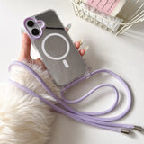 Mirror Make Up Crossbody Strap Magnetic Case for iPhone