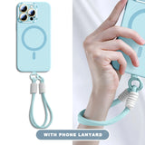 Liquid Silicone Lanyard Magnetic Phone Case For iPhone