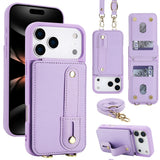 Wristband Stand Card Slot Leather Crossbody Case for iPhone