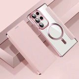 Luxury Transparent Flip Leather Wallet Magnetic Case For Samsung