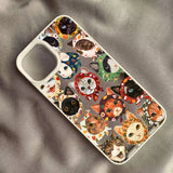 Colorful Cat Design Clear Anti-fall Hard Phone Case For iPhone