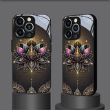 Gold Lotus Glass Case for iPhone