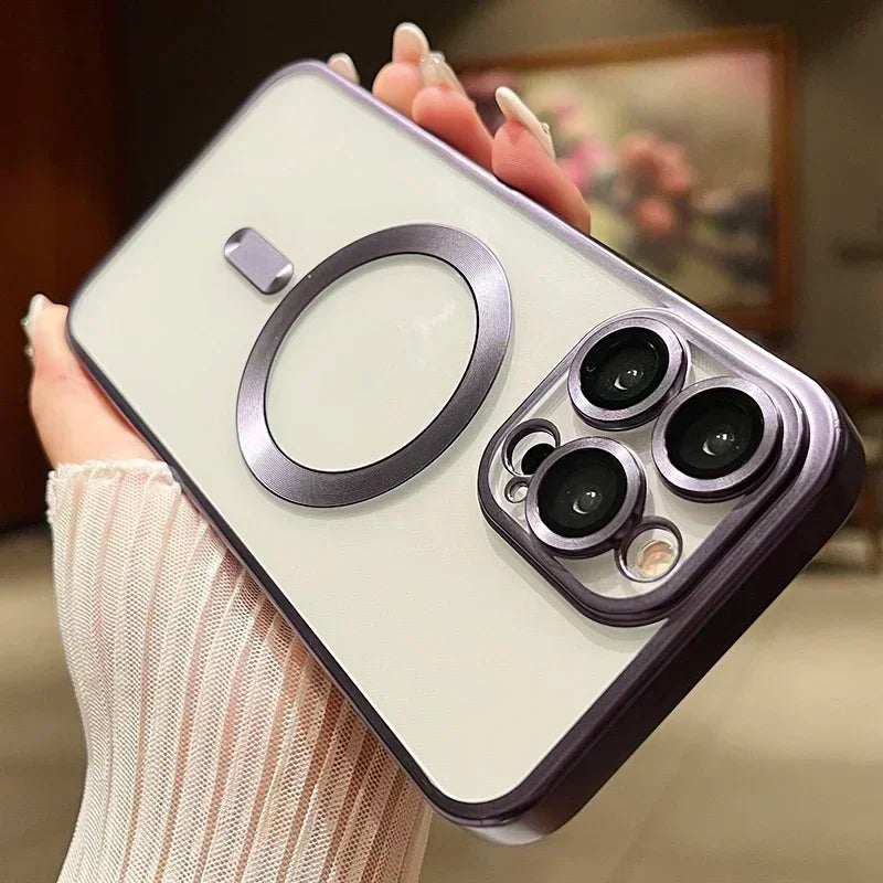 Fashion Plating Frosted Matte Magnetic Case For iPhone