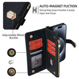 Leather Wallet Card Slots Phone Case with Strap for Samsung