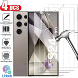 4PCS Full Cover HD Tempered Glass Fingerprint Screen Protector For Samsung