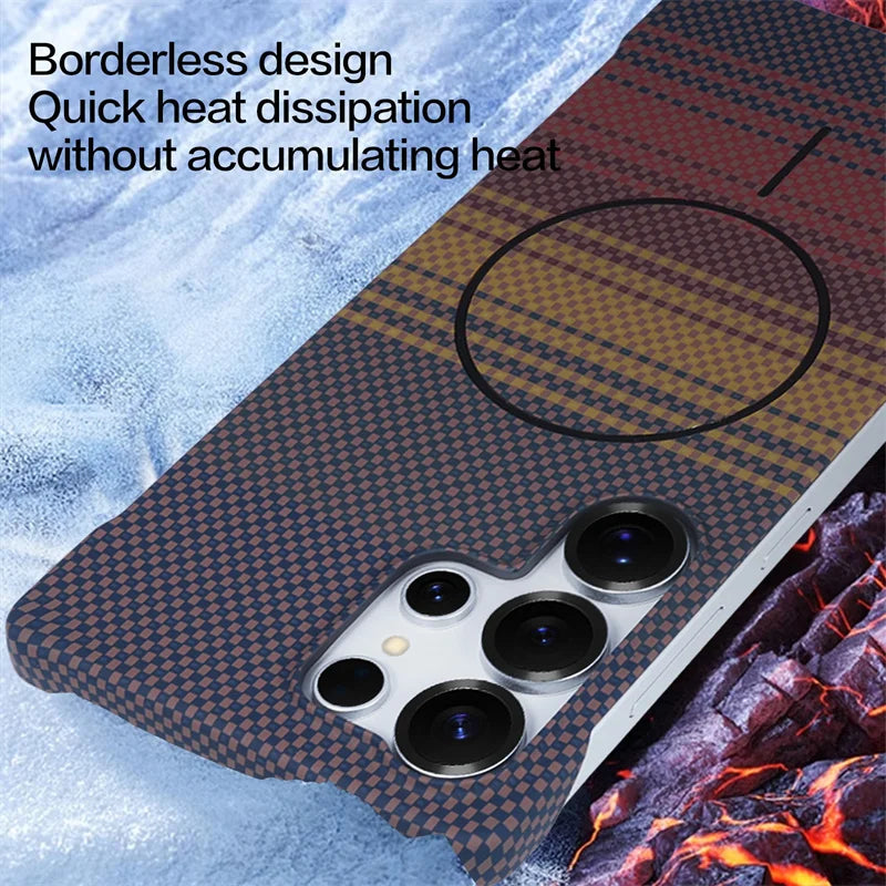 Ultra Thin Frameless Carbon Fiber Magnetic Case for Samsung
