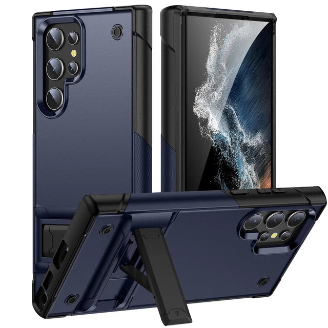 Heavy Duty Armor Shockproof Stand Phone Case For Samsung